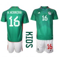 Mexiko Hector Herrera #16 Fußballbekleidung Heimtrikot Kinder WM 2022 Kurzarm (+ kurze hosen)